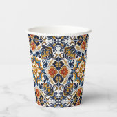  Talavera Azulejo blauw tegels bruiloft Papieren Bekers (Achterkant)