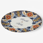 Talavera Azulejo blauw tegels bruiloft Papieren Bordje (Gekanteld)