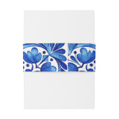  Talavera Azulejo blauw tegels bruiloft Uitnodigingen Wikkel (Achterkant Voorbeeld)
