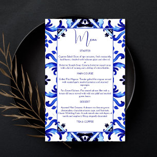 Talavera azulejo blauw tegels  Mexicaans menu