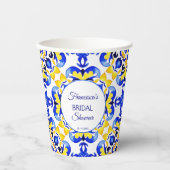 Talavera azulejo blauw tegels Mexicaans vrijgezell Papieren Bekers (Voorkant)