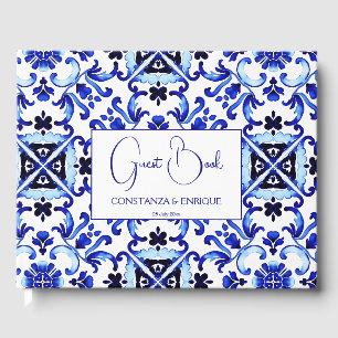 Talavera azulejo blauwe tegel bruiloft gastenboek