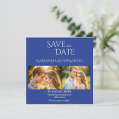 Talavera azulejo blauwe tegel  bruiloft save the date (Staand voorkant)