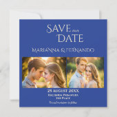 Talavera azulejo blauwe tegel  bruiloft save the date (Voorkant)