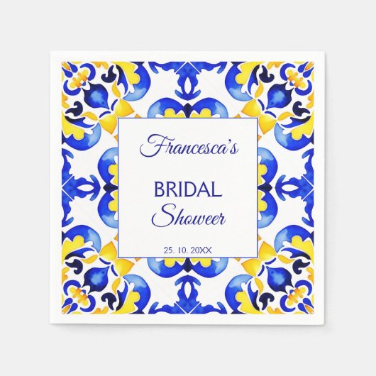 Talavera azulejo blauwe tegels Mexicaanse bruidsdo Servet (Voorkant)