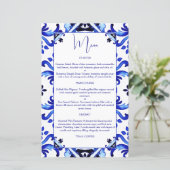 Talavera azulejo bleu carreaux vintage menu mexica (Debout devant)