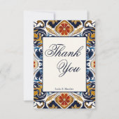  Talavera Azulejo bruiloft Bedankkaart (Voorkant)