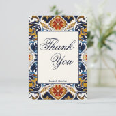  Talavera Azulejo bruiloft Bedankkaart (Staand voorkant)