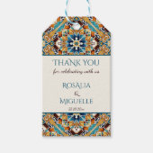 Talavera azulejo tegel  bruiloft cadeaulabel (Voorkant)