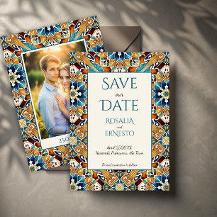 Talavera azulejo tegel bruiloft save the date