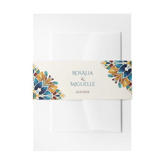 Talavera azulejo tegel  bruiloft uitnodigingen wikkel (Voorkant Voorbeeld)