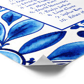 Talavera blauw tegels bruiloft zitplan Poster (Hoek)