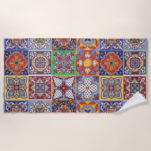 Talavera Design-1 Beach Towel Strandlaken (Voorkant)