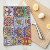 Talavera Design-1 Serviettes De Cuisine (Quart Plié)