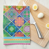 Talavera Design-2 Serviettes de cuisine (Quart Plié)
