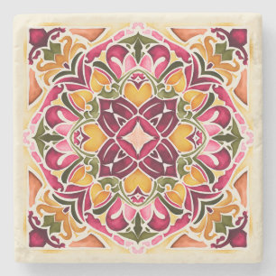 Talavera fuchsia tegel vintage huwelijksgunsten stenen onderzetter