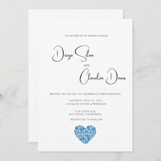 Talavera Heart Faire-part de mariage (Devant / Derrière)