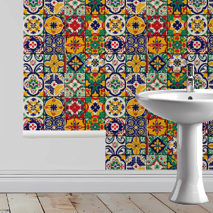 Talavera Kleine Mexicaanse tegel look Behang