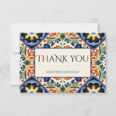Talavera  Mexicaanse bruiloft Bedankkaart (Voorkant)
