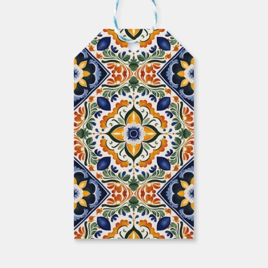 Talavera  Mexicaanse bruiloft dank u gunst Cadeaulabel (Achterkant)