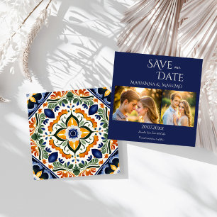 Talavera  Mexicaanse bruiloft foto Save The Date