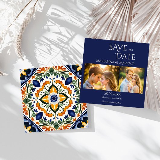 Talavera  Mexicaanse bruiloft foto Save The Date