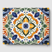 Talavera Mexicaanse bruiloft gepersonaliseerd Gastenboek (Achterkant)