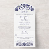 Talavera Mexicaine Bleue en un mariage Invitation (À l'intérieur)