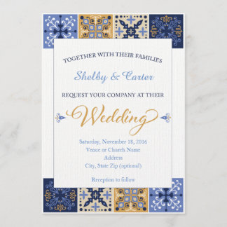 Talavera Mexican Tile Wedding Invitation Kaart