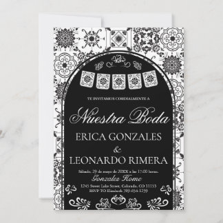 Talavera Papel Picado Spaans Huwelijk Kaart