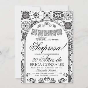 Talavera Papel Picado Verjaardagssurprise 50 jaar Kaart