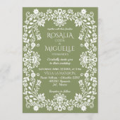 Talavera sage green Mexican wedding Kaart (Voorkant)