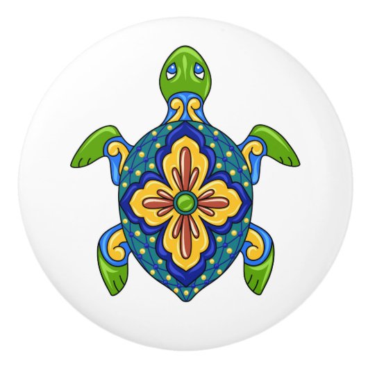 Talavera Schildpad Keramische Lade Knop (Voorkant)