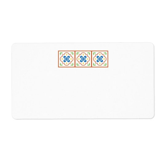 Talavera Spaans Tegel Mailing Labels (Voorkant)