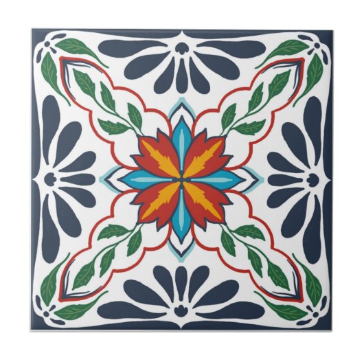 Talavera tegel geïnspireerd tegeltje (Voorkant)