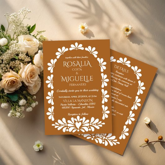 Talavera terracotta boho arch Mexicaanse bruiloft Kaart