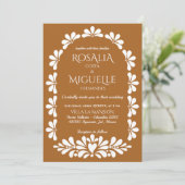 Talavera terracotta boho arch Mexicaanse bruiloft Kaart (Staand voorkant)