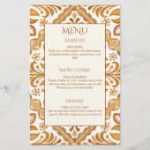 Talavera terracotta menu vintage mexicain mariage (Devant)