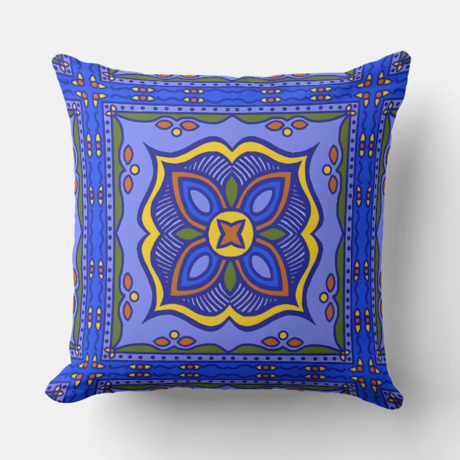Talavera Tile Outdoor Pillow Buitenkussen (Voorkant)