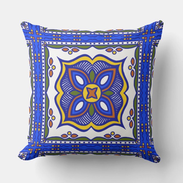 Talavera Tile Outdoor Pillow Buitenkussen (Voorkant)