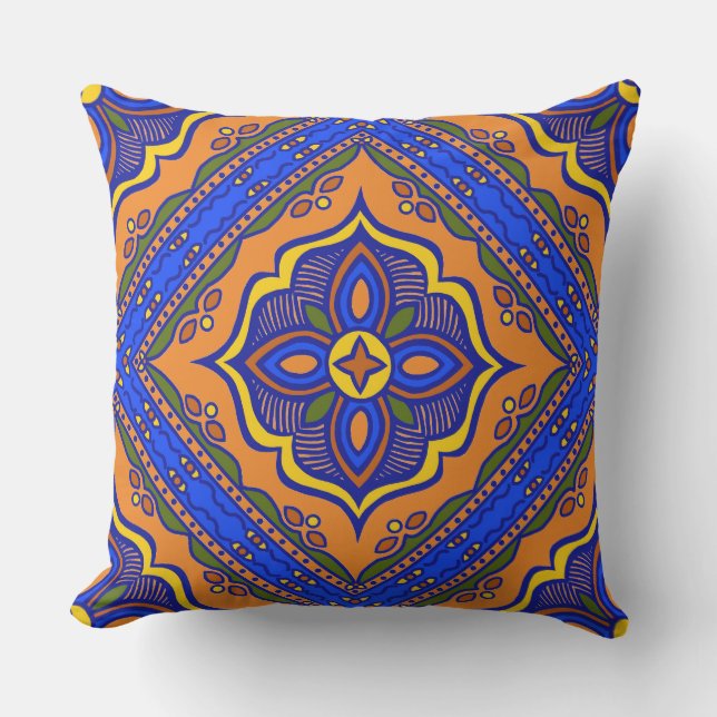 Talavera Tile Outdoor Pillow Buitenkussen (Voorkant)