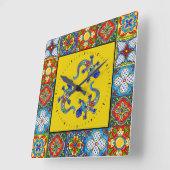 Talavera Tiles AFBEELDINGEN Clock Vierkante Klok (Hoek)
