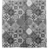 Talavera Tles Black White Grey Douchegordijn (Voorkant)