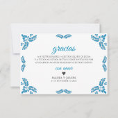 Talavera Turquoise Minimalist Spanish Wedding Bedankkaart (Voorkant)