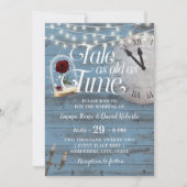 Tale as Old as Time Dusty Blue Fairytale Wedding Kaart (Voorkant)