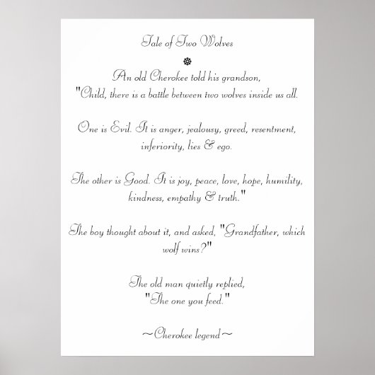 Tale of Two Wolves Poster (Voorkant)