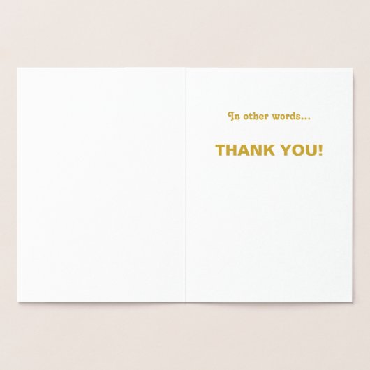 Talen Meertalig Bedankt Gold Folie Kaarten (Binnen)