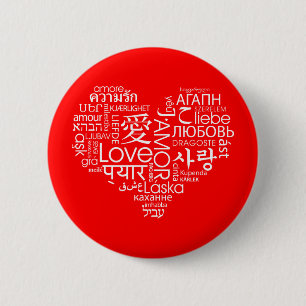 Talen van het liefdeshart ronde button 5,7 cm