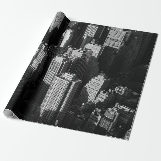 Talengebouwen en wolkenkrabbers met schaduwen cadeaupapier (Uitgerold)