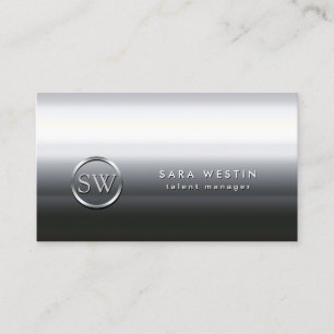 Talent Manager Chrome Bold Monogram Visitekaartje